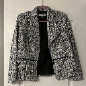 Kasper Black and White Tweed Blazer